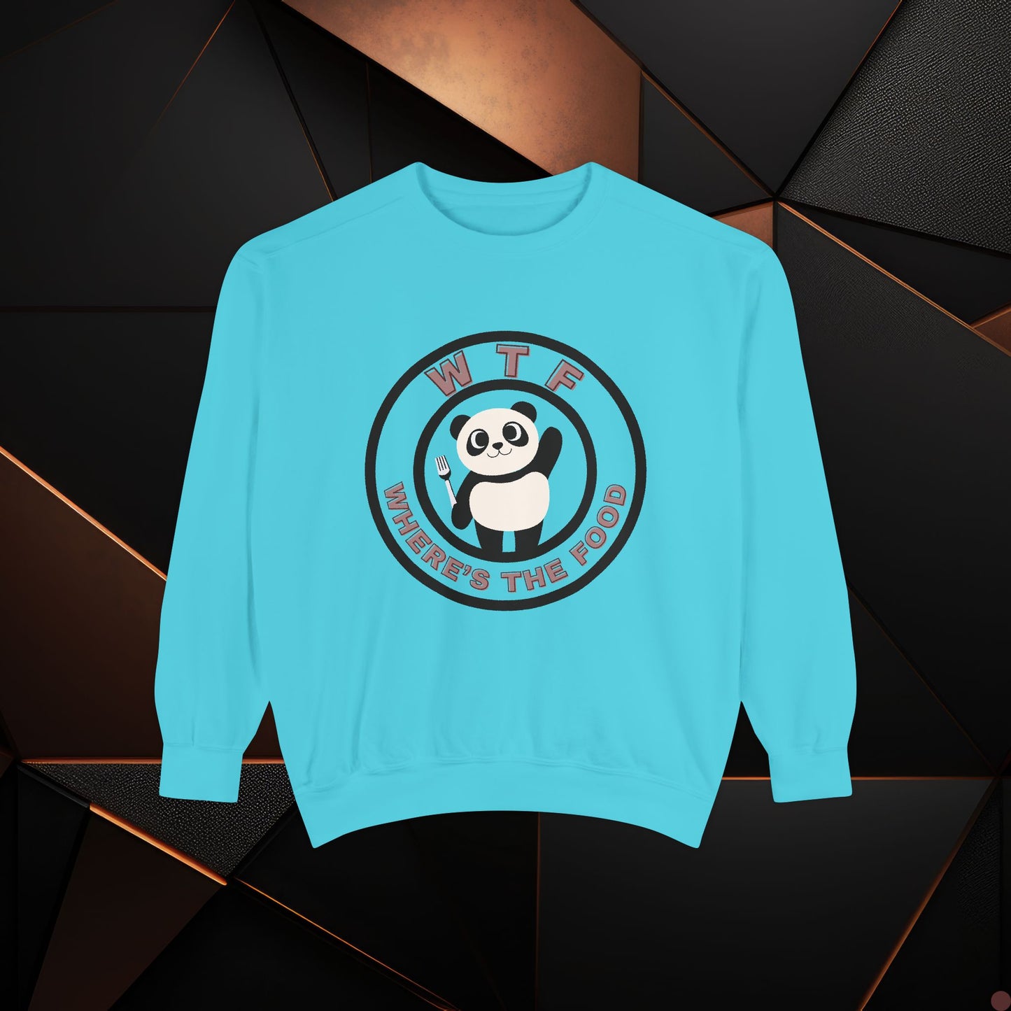 Panda Sweatshirt - Funny Unisex Garment-Dyed Crewneck for Food Lovers