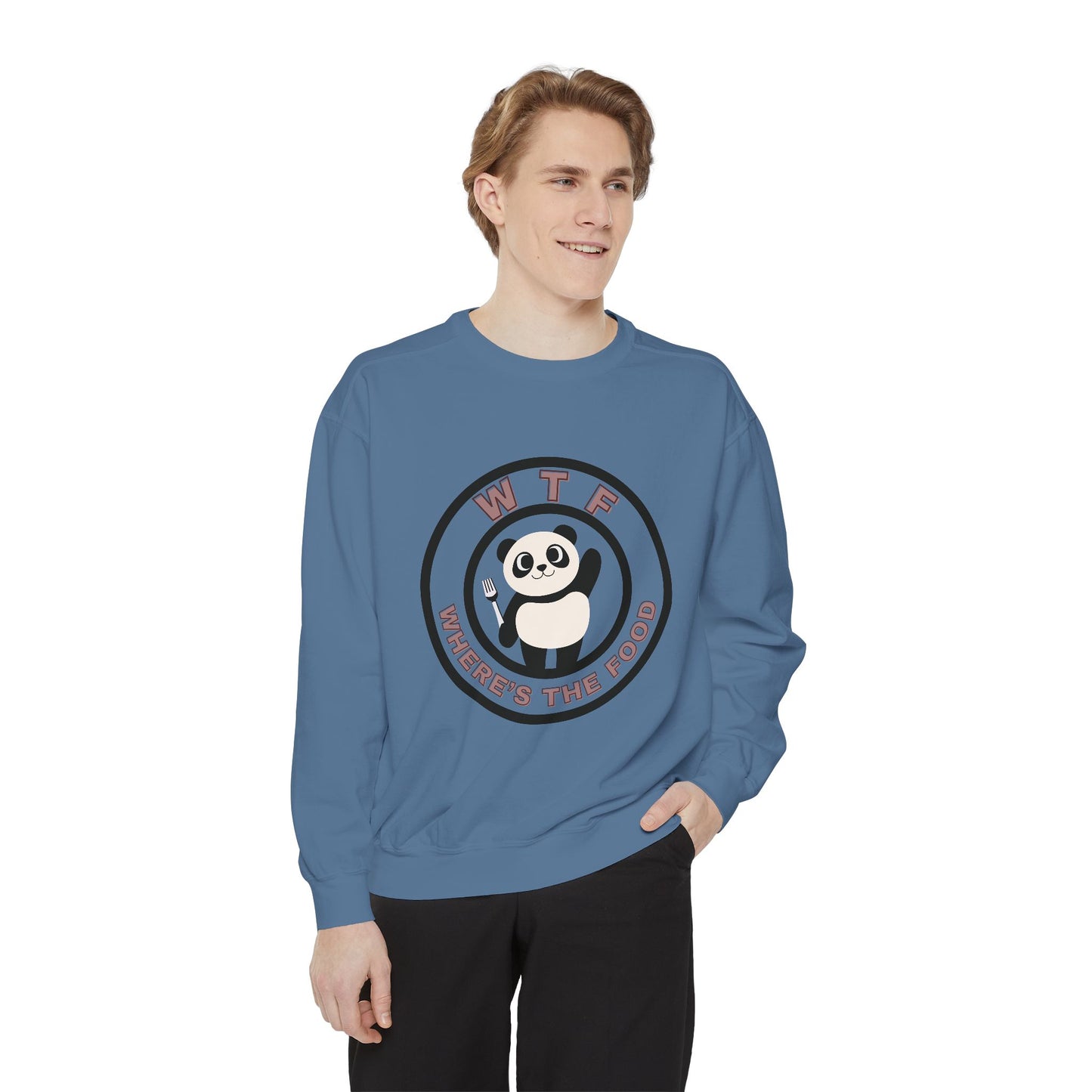 Panda Sweatshirt - Funny Unisex Garment-Dyed Crewneck for Food Lovers