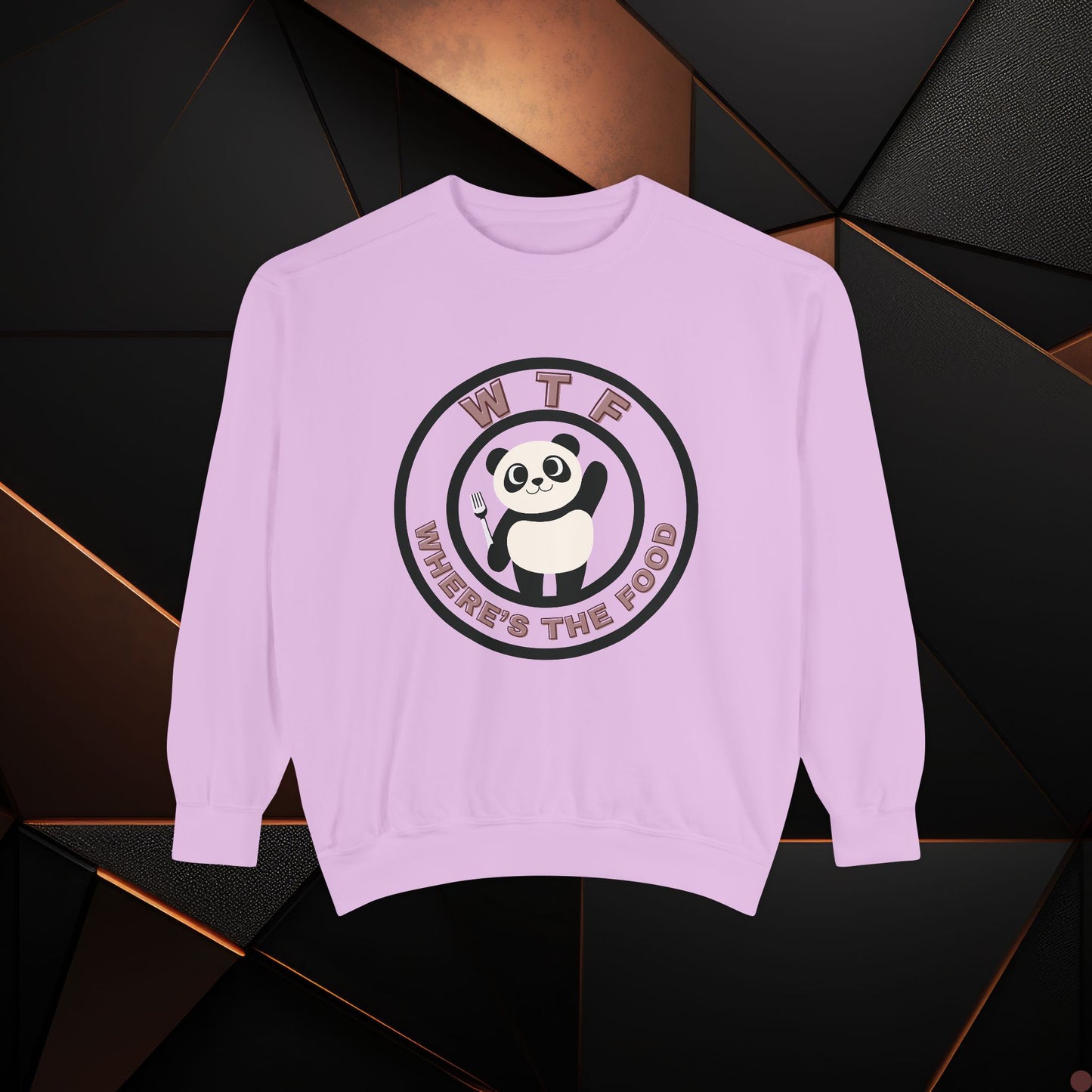 Panda Sweatshirt - Funny Unisex Garment-Dyed Crewneck for Food Lovers