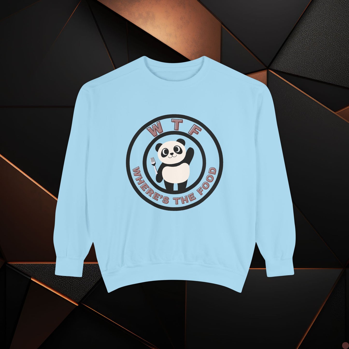 Panda Sweatshirt - Funny Unisex Garment-Dyed Crewneck for Food Lovers
