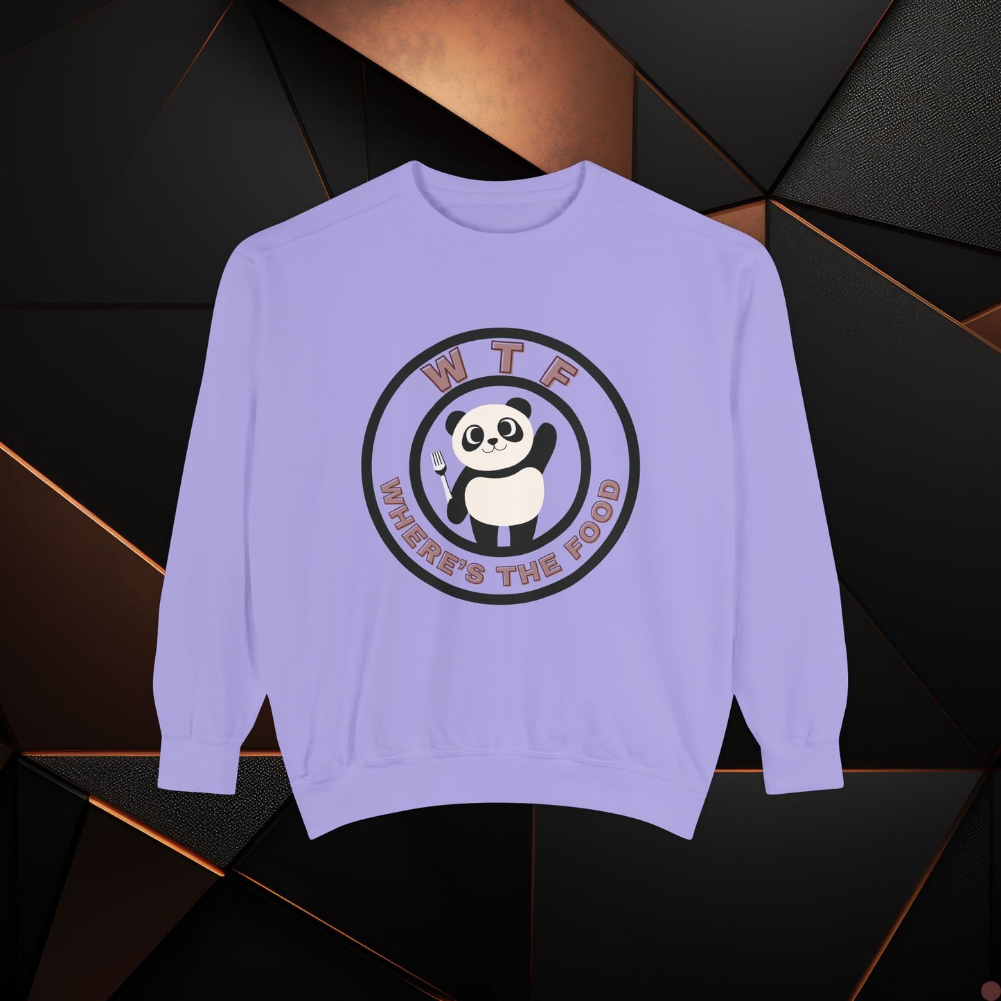 Panda Sweatshirt - Funny Unisex Garment-Dyed Crewneck for Food Lovers