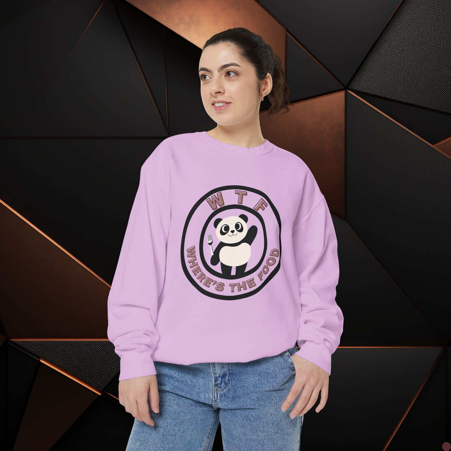 Panda Sweatshirt - Funny Unisex Garment-Dyed Crewneck for Food Lovers