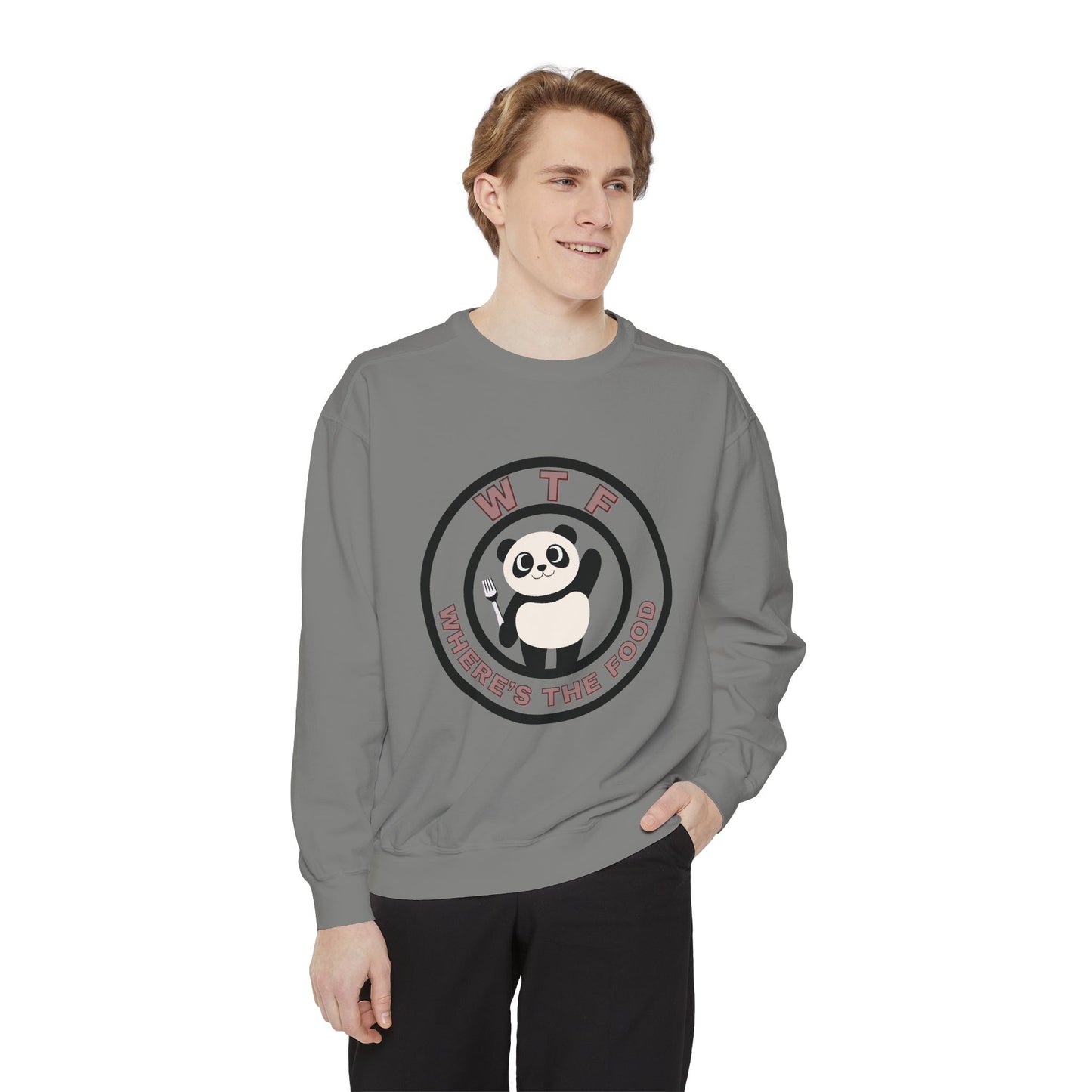 Panda Sweatshirt - Funny Unisex Garment-Dyed Crewneck for Food Lovers