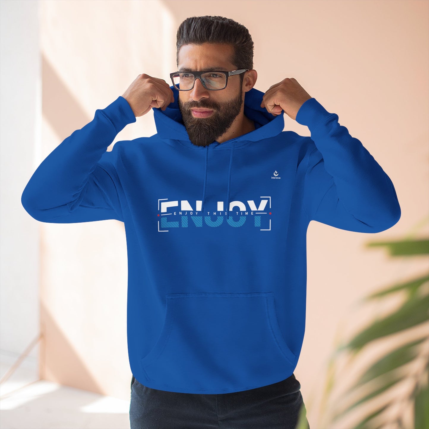 Fleece Hoodie - ENJOY THIS TIME | Minimalist Streetwear Graphic Pullover