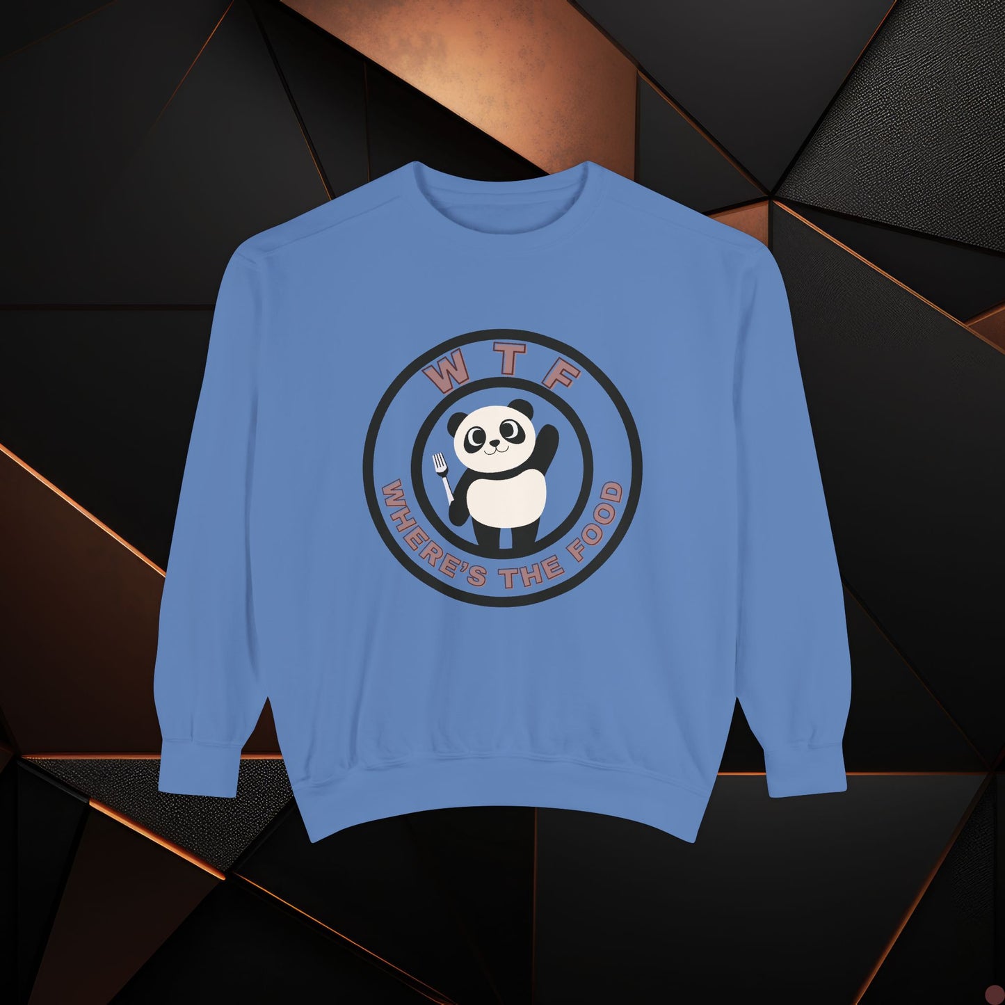 Panda Sweatshirt - Funny Unisex Garment-Dyed Crewneck for Food Lovers