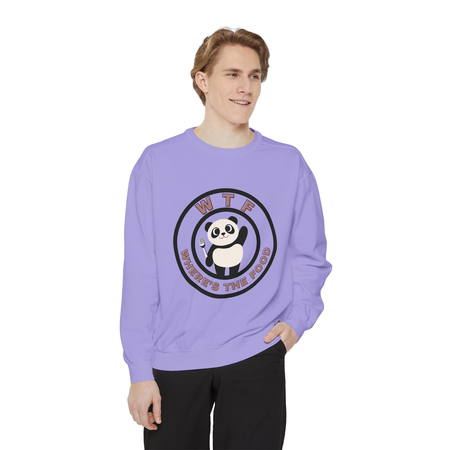 Panda Sweatshirt - Funny Unisex Garment-Dyed Crewneck for Food Lovers