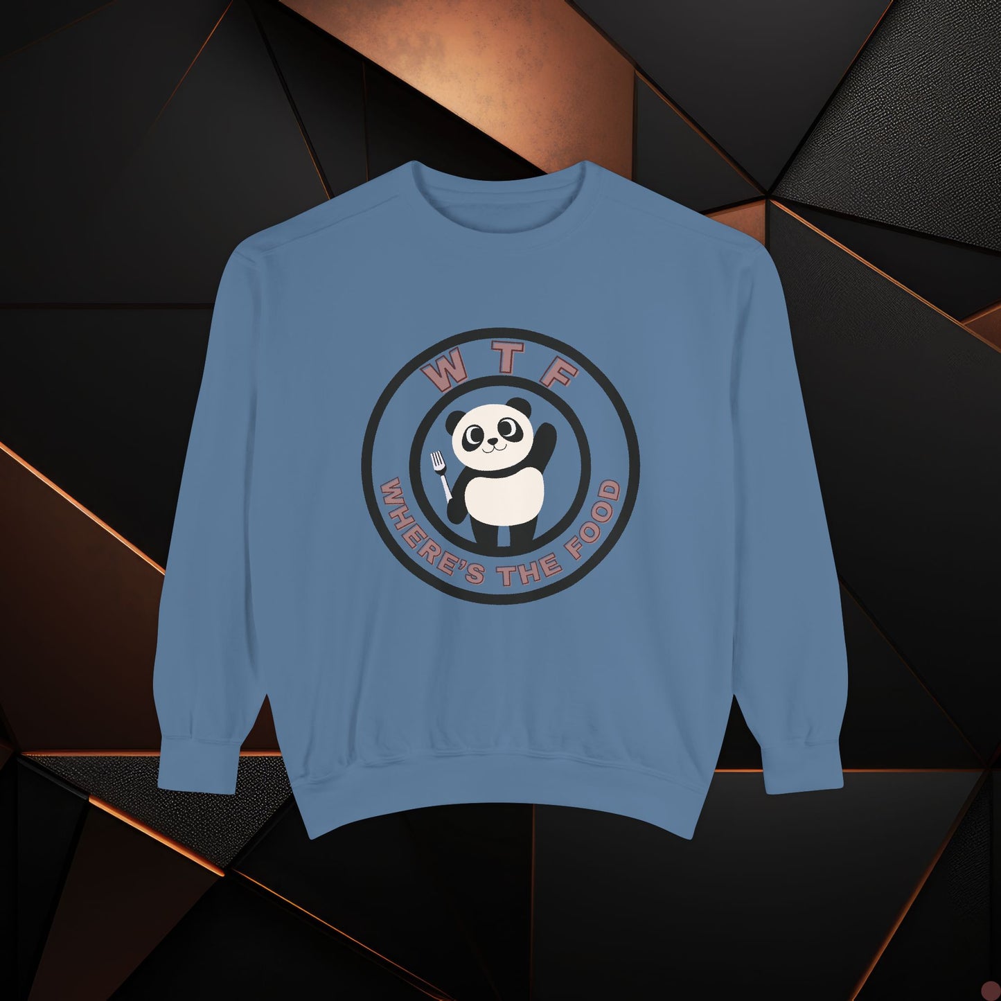 Panda Sweatshirt - Funny Unisex Garment-Dyed Crewneck for Food Lovers