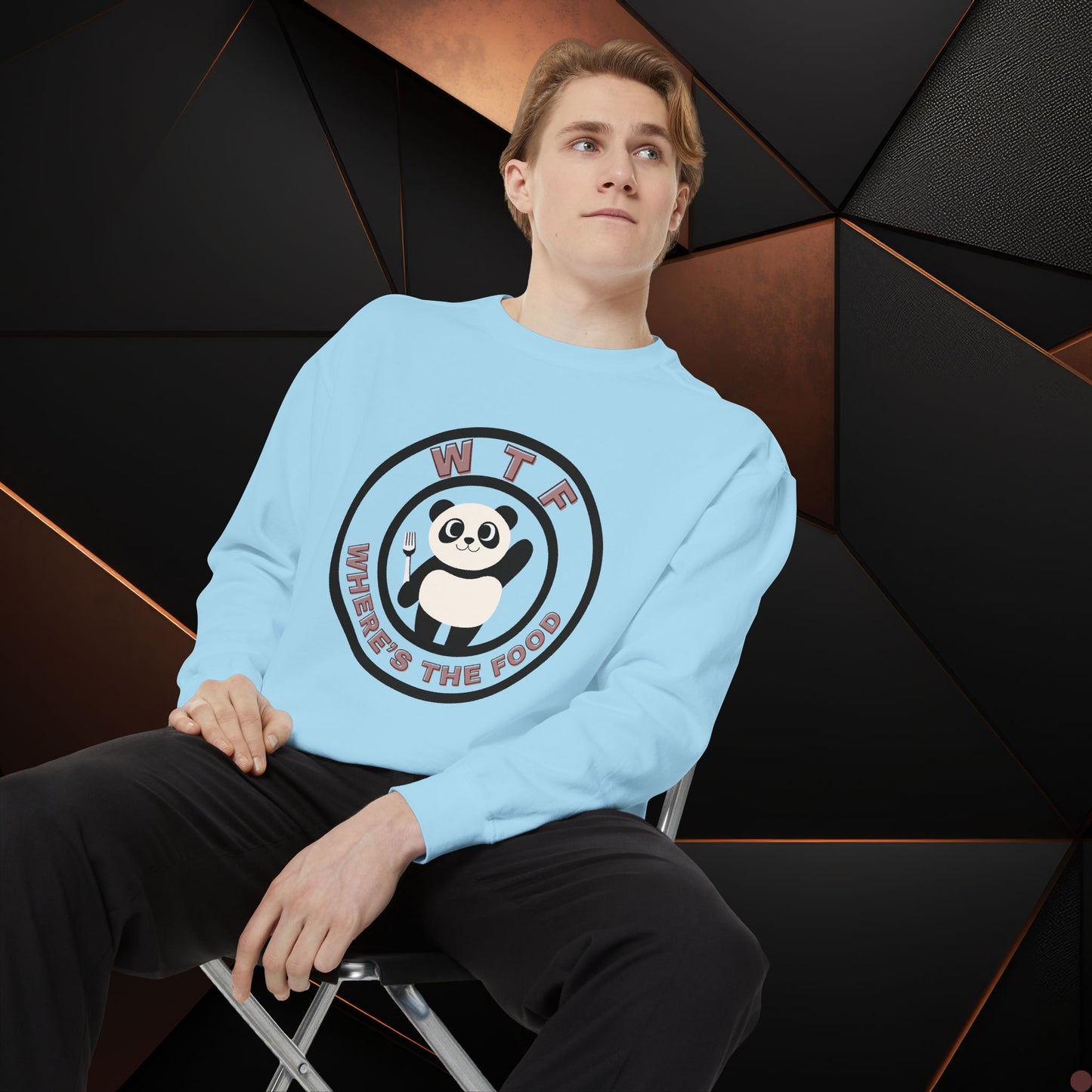Panda Sweatshirt - Funny Unisex Garment-Dyed Crewneck for Food Lovers