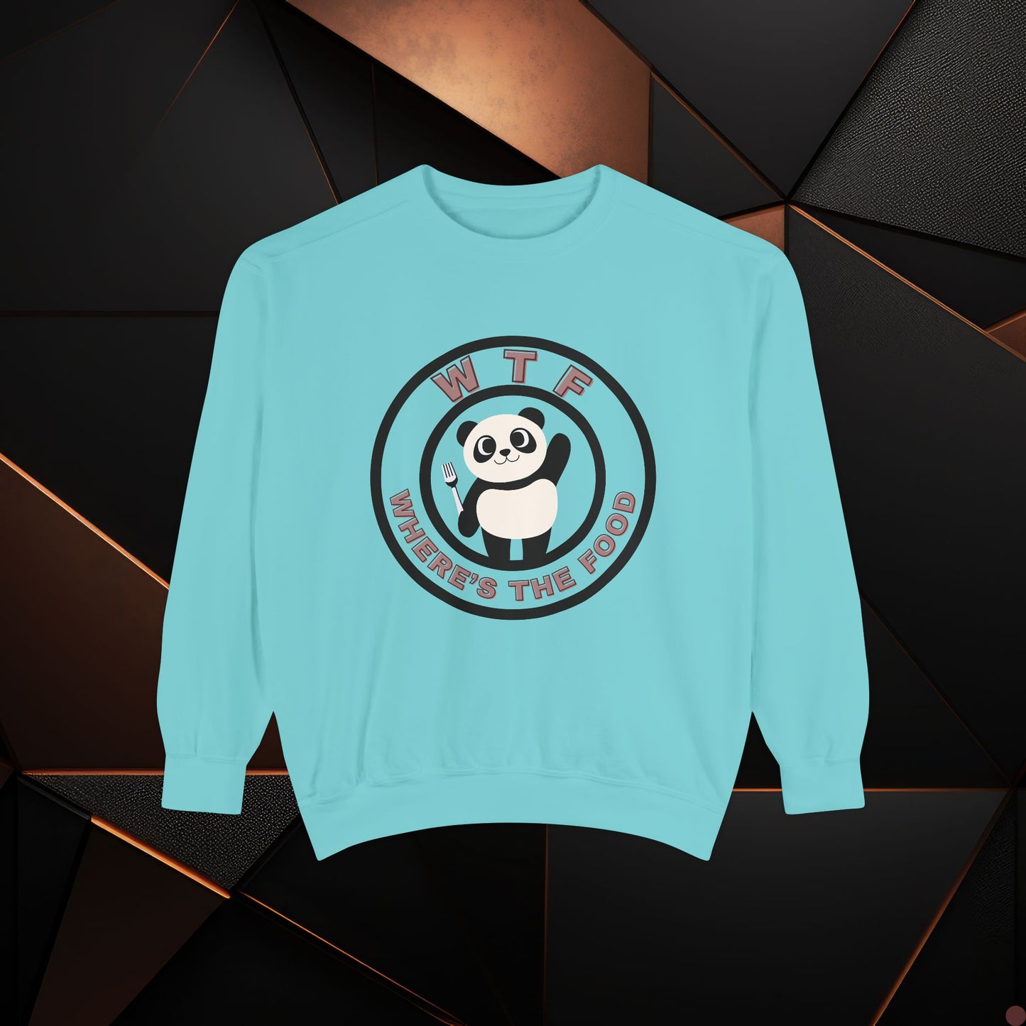 Panda Sweatshirt - Funny Unisex Garment-Dyed Crewneck for Food Lovers