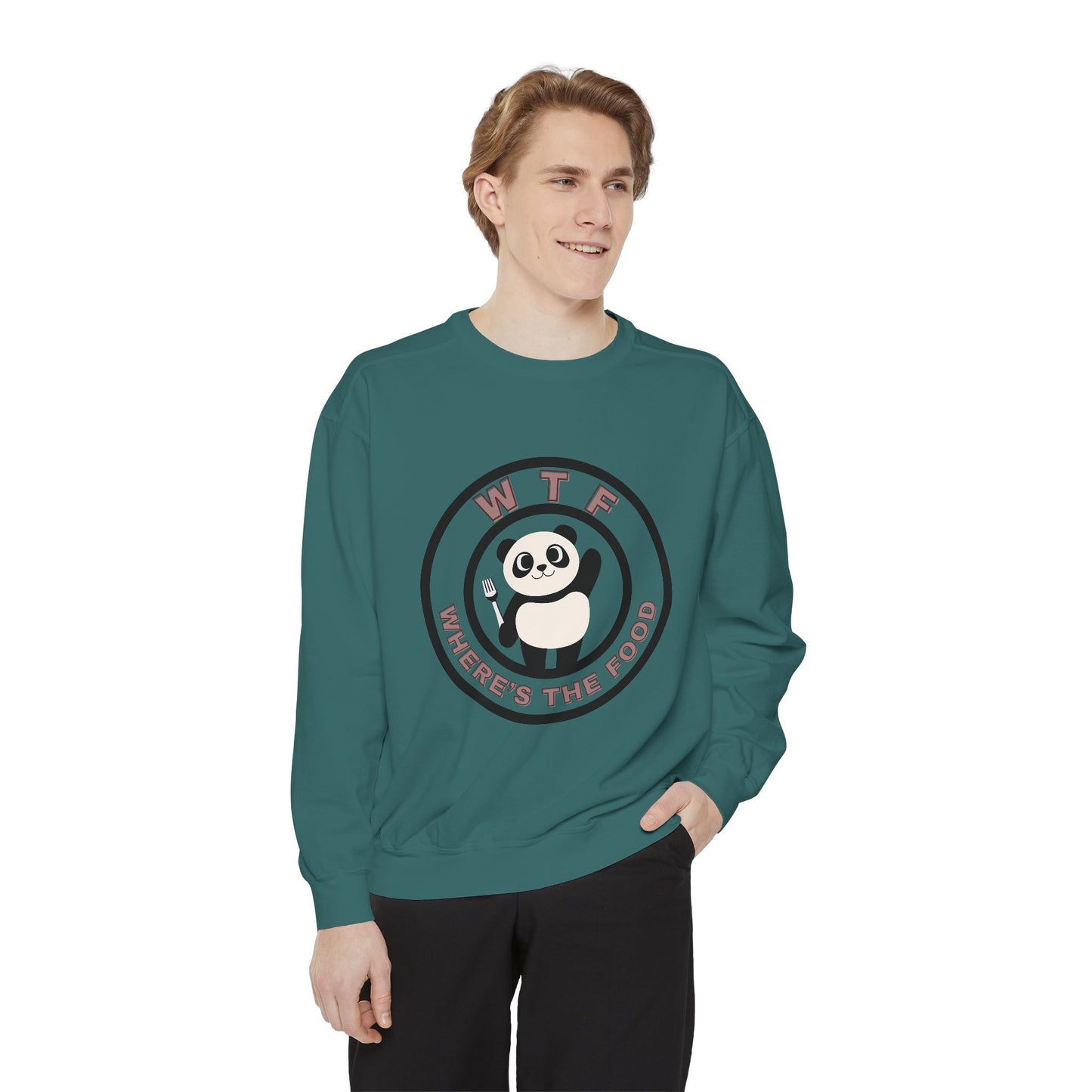 Panda Sweatshirt - Funny Unisex Garment-Dyed Crewneck for Food Lovers