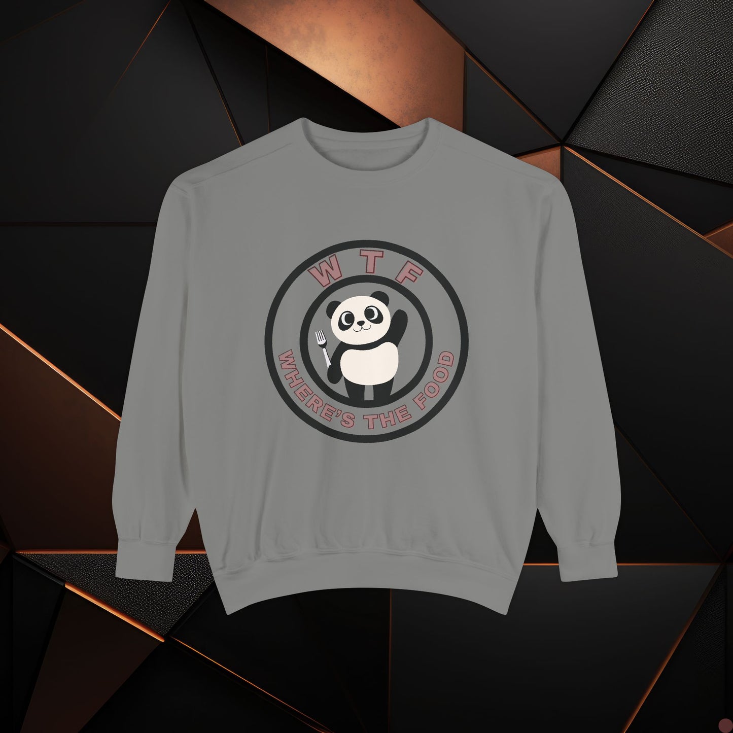 Panda Sweatshirt - Funny Unisex Garment-Dyed Crewneck for Food Lovers