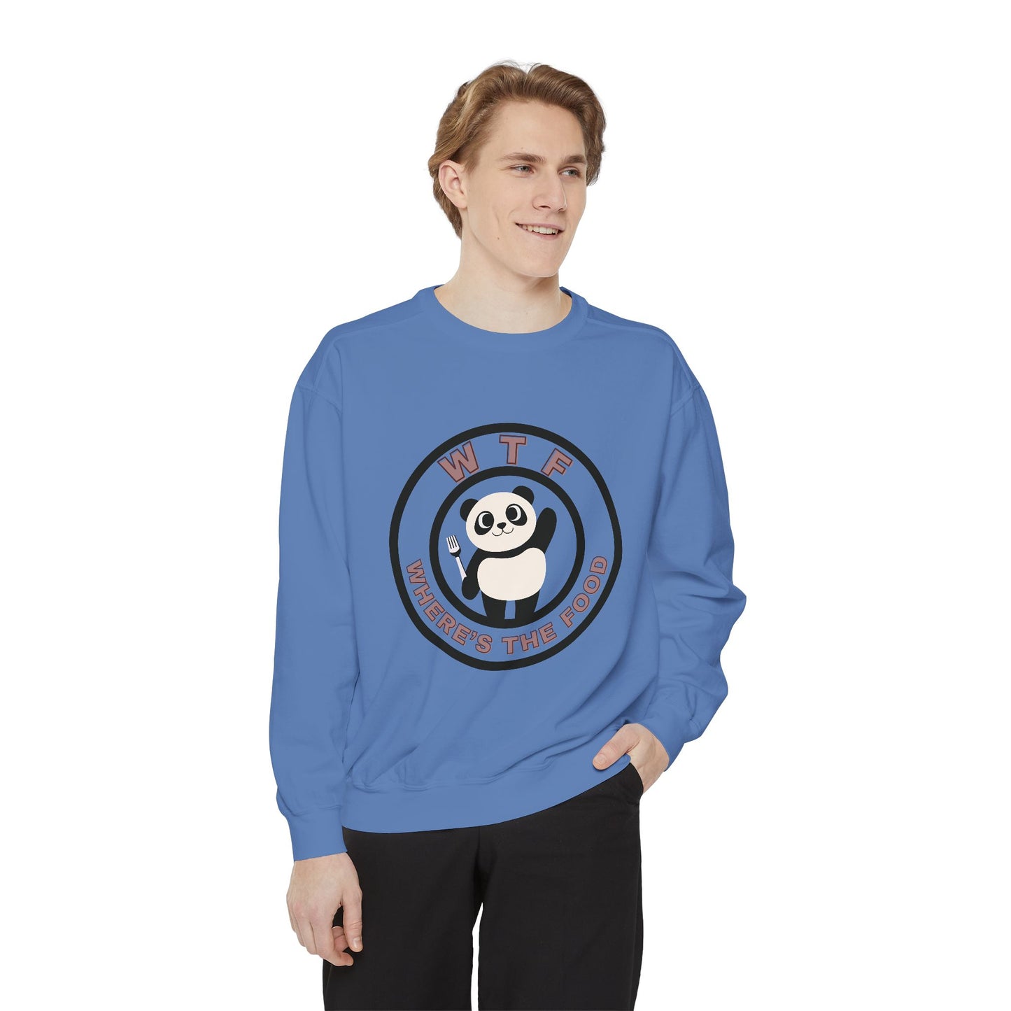 Panda Sweatshirt - Funny Unisex Garment-Dyed Crewneck for Food Lovers