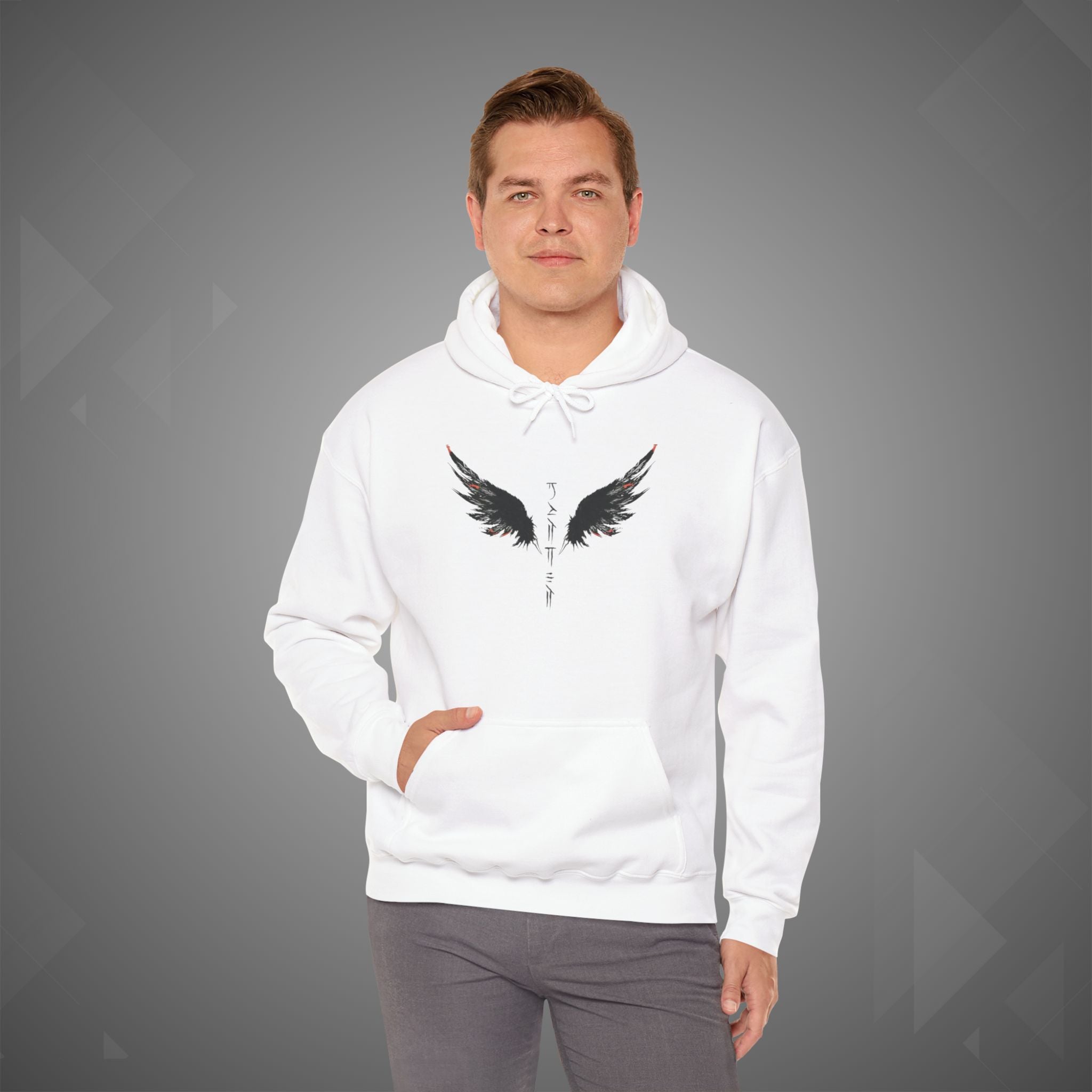 Angel Wings Unisex Hooded Sweatshirt, Cozy Sweatshirt, Gift for Her, Winter Hoodie, Casual Wear, Birthday Gift, Spiritual Apparel