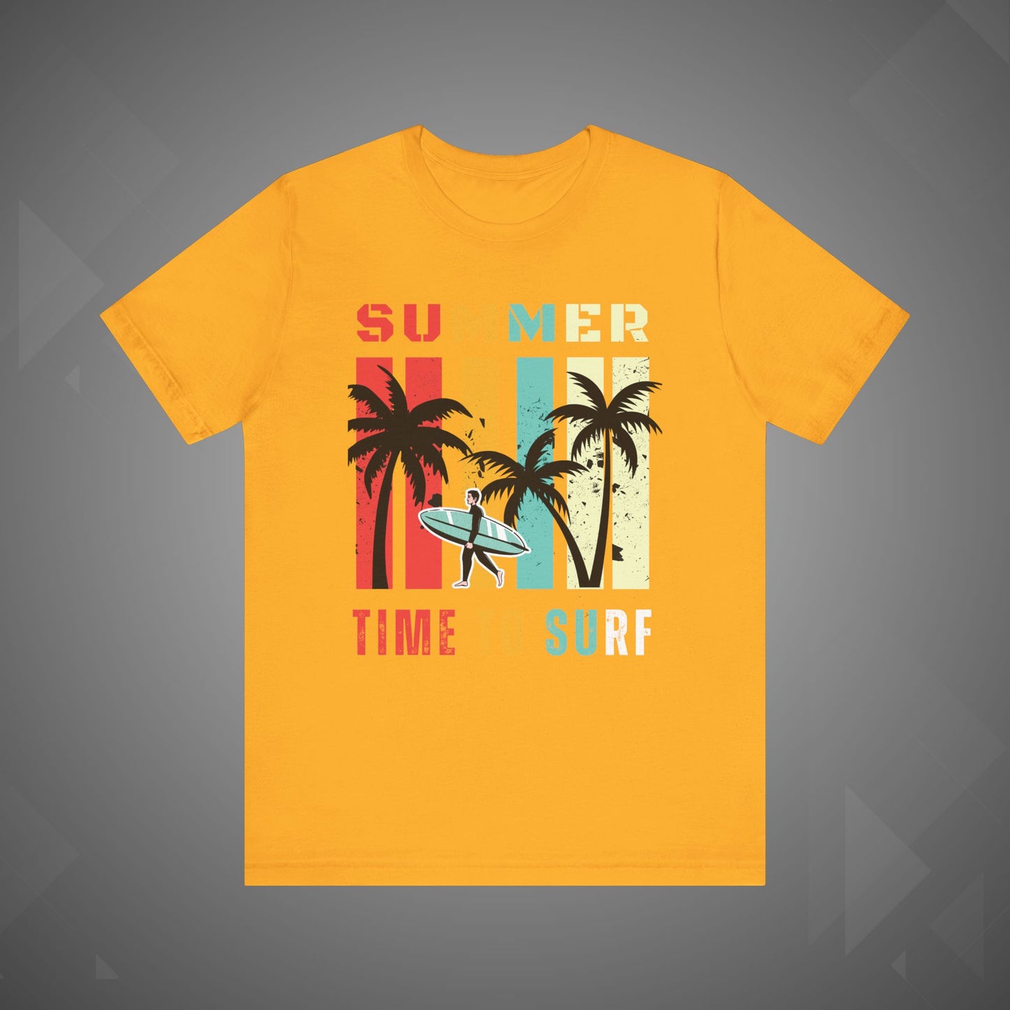 Summer Vibes | Time to Surf Unisex Graphic Tee – Retro Beach Sunset