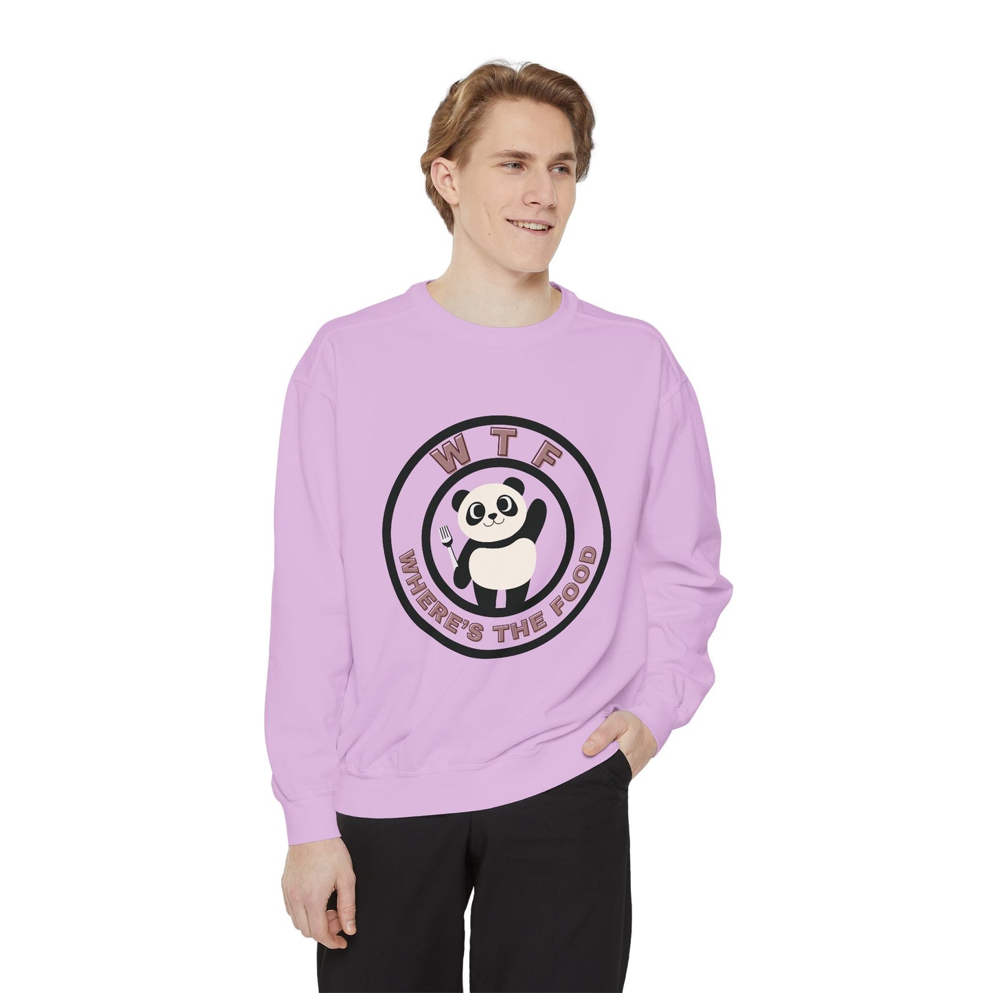 Panda Sweatshirt - Funny Unisex Garment-Dyed Crewneck for Food Lovers