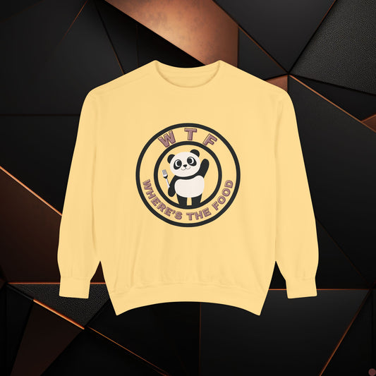 Panda Sweatshirt - Funny Unisex Garment-Dyed Crewneck for Food Lovers
