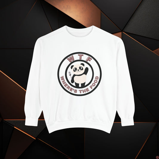 Panda Sweatshirt - Funny Unisex Garment-Dyed Crewneck for Food Lovers