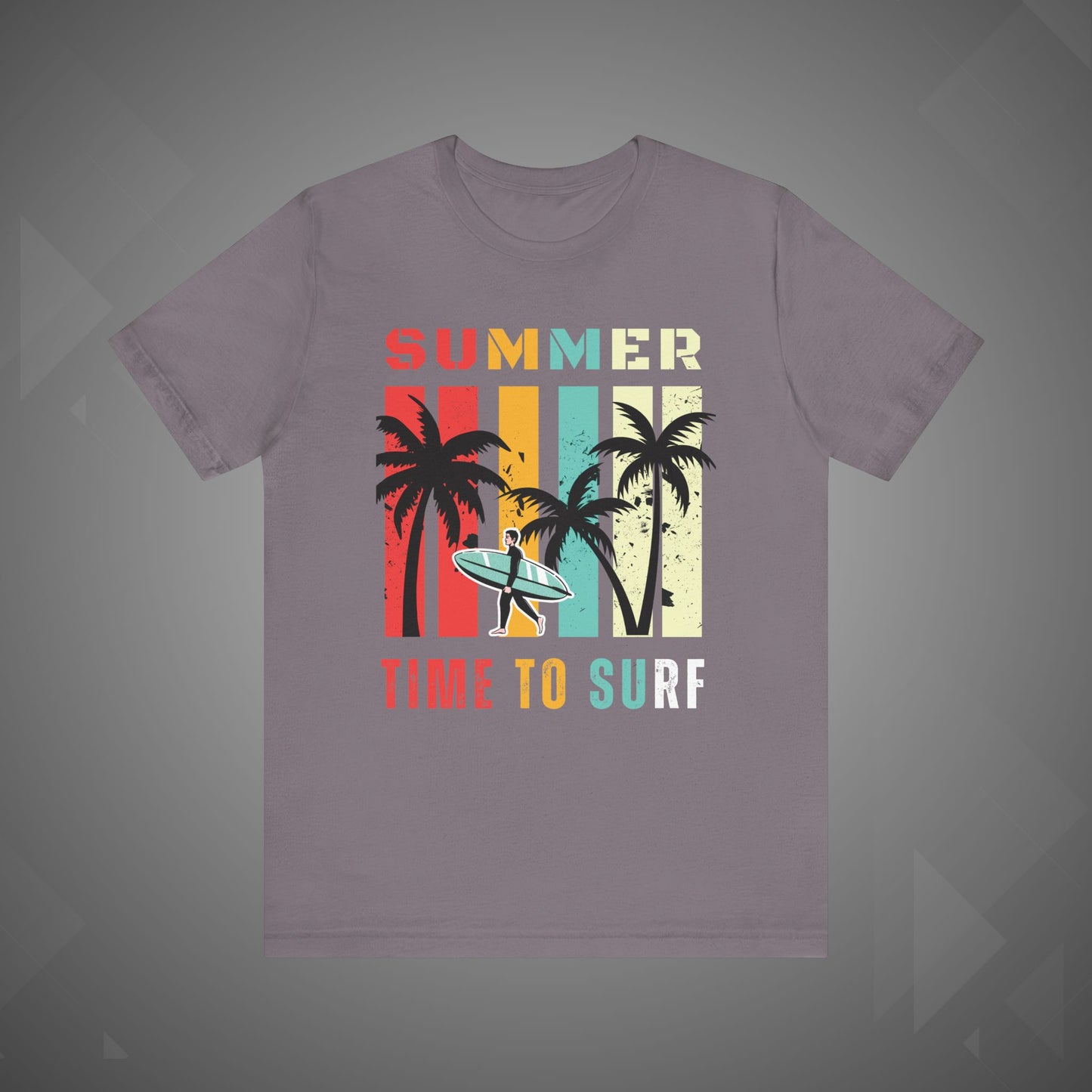 Summer Vibes | Time to Surf Unisex Graphic Tee – Retro Beach Sunset