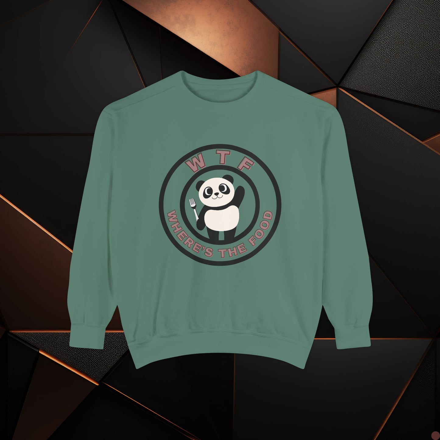 Panda Sweatshirt - Funny Unisex Garment-Dyed Crewneck for Food Lovers