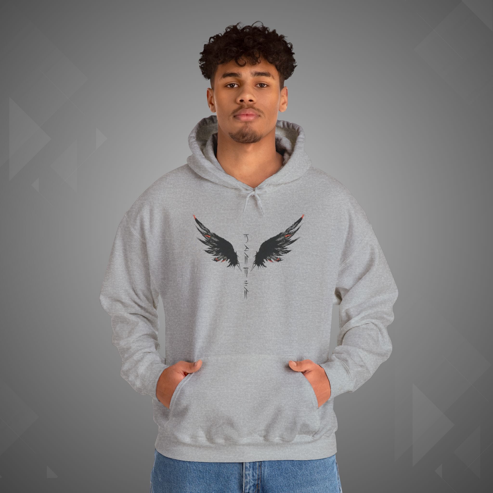 Angel Wings Unisex Hooded Sweatshirt, Cozy Sweatshirt, Gift for Her, Winter Hoodie, Casual Wear, Birthday Gift, Spiritual Apparel