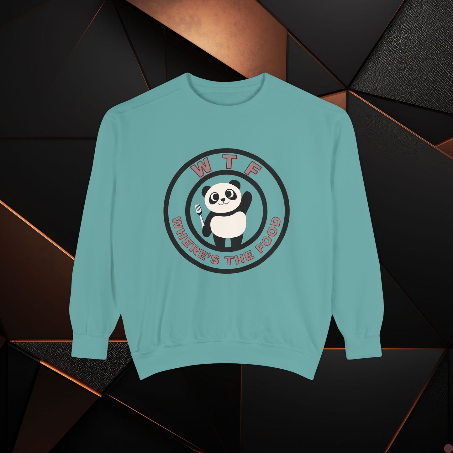 Panda Sweatshirt - Funny Unisex Garment-Dyed Crewneck for Food Lovers